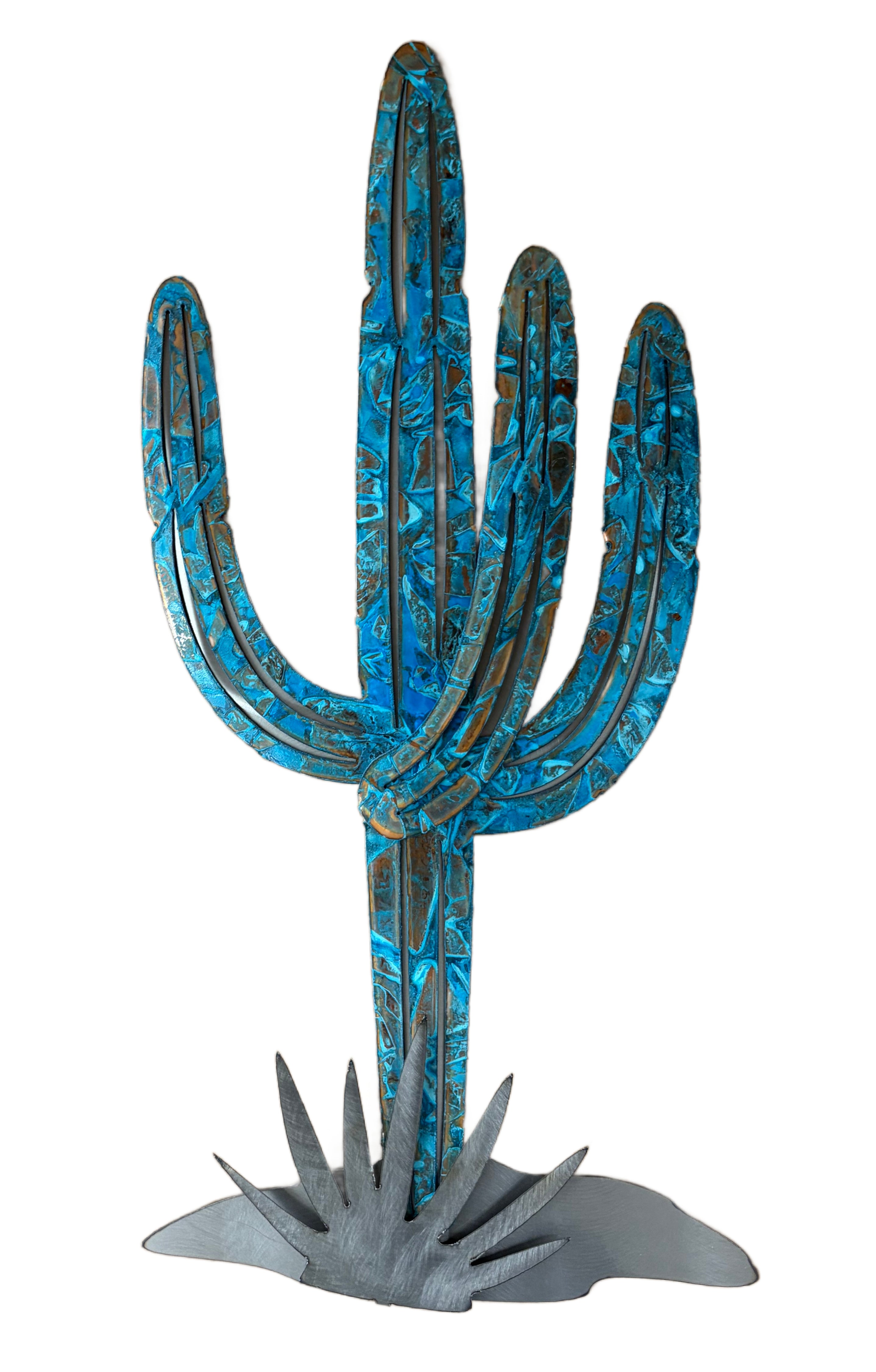 The Fussy Pup Saguaro Cactus Cookie Cutter - Handmade Heavyweight Copper, 5.25" X 2.75", Western Theme Baking
