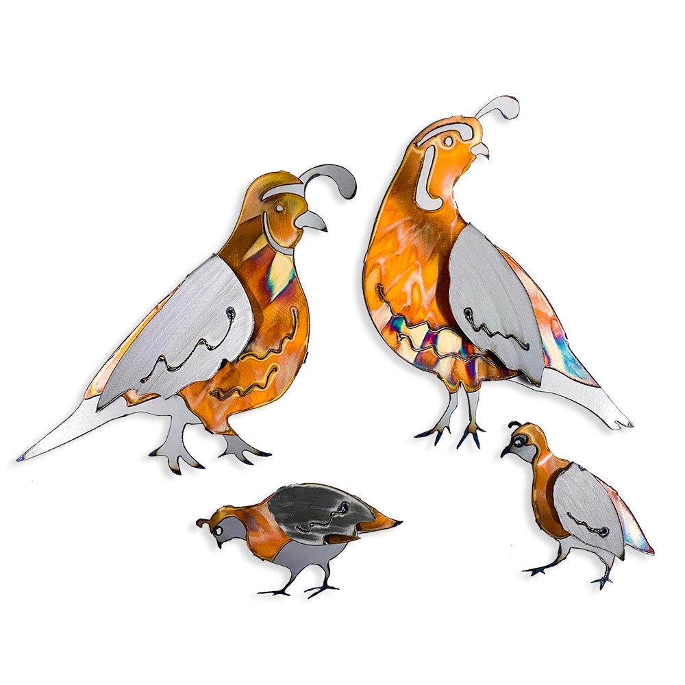 Quail Copper and Steel Art Sculpture Copper River USA by Studio G7